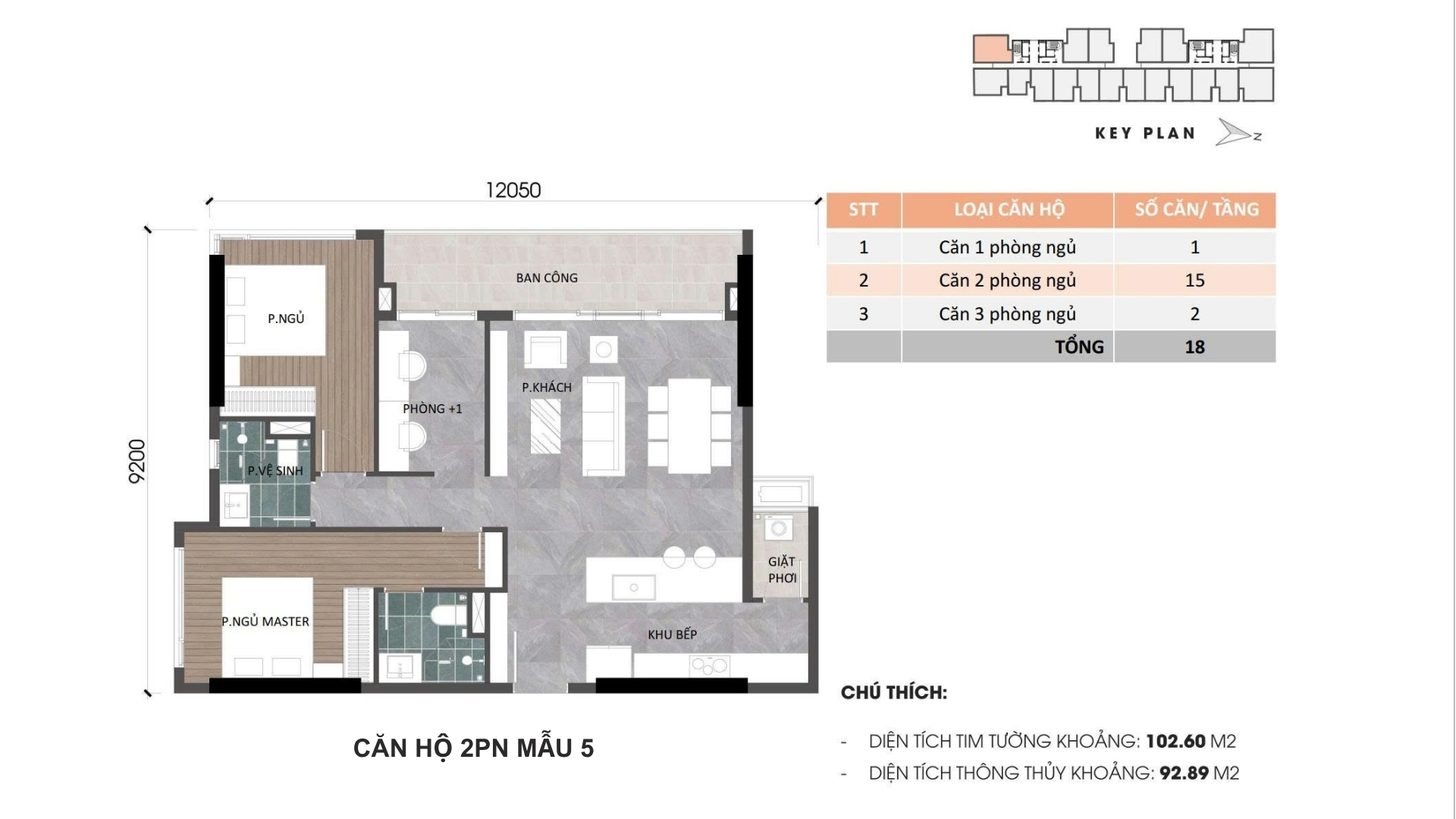 Thiết kế căn hộ 2 ph&ograve;ng ngủ